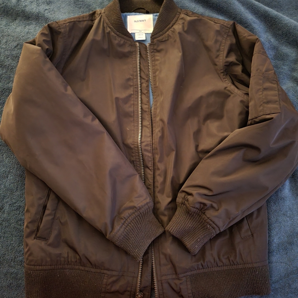 Youth black flight jacket size 10-12
